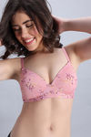 Zivame Padded Non Wired Medium Coverage Tshirt Bra - Pink Floral — thumbnail 5
